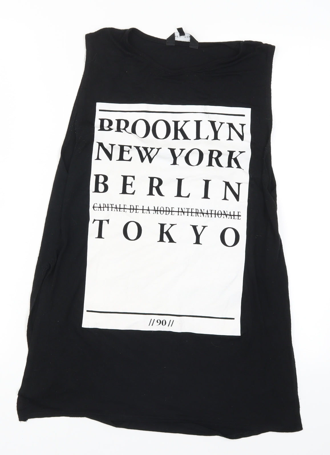 Womens UK Size 8 New Look Black Basic T-Shirt