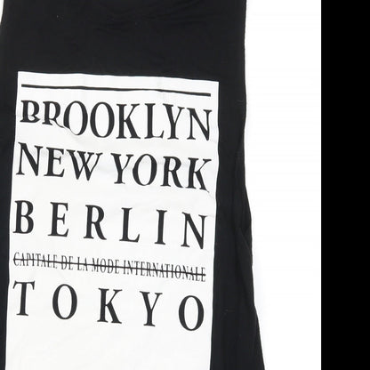 Womens UK Size 8 New Look Black Basic T-Shirt