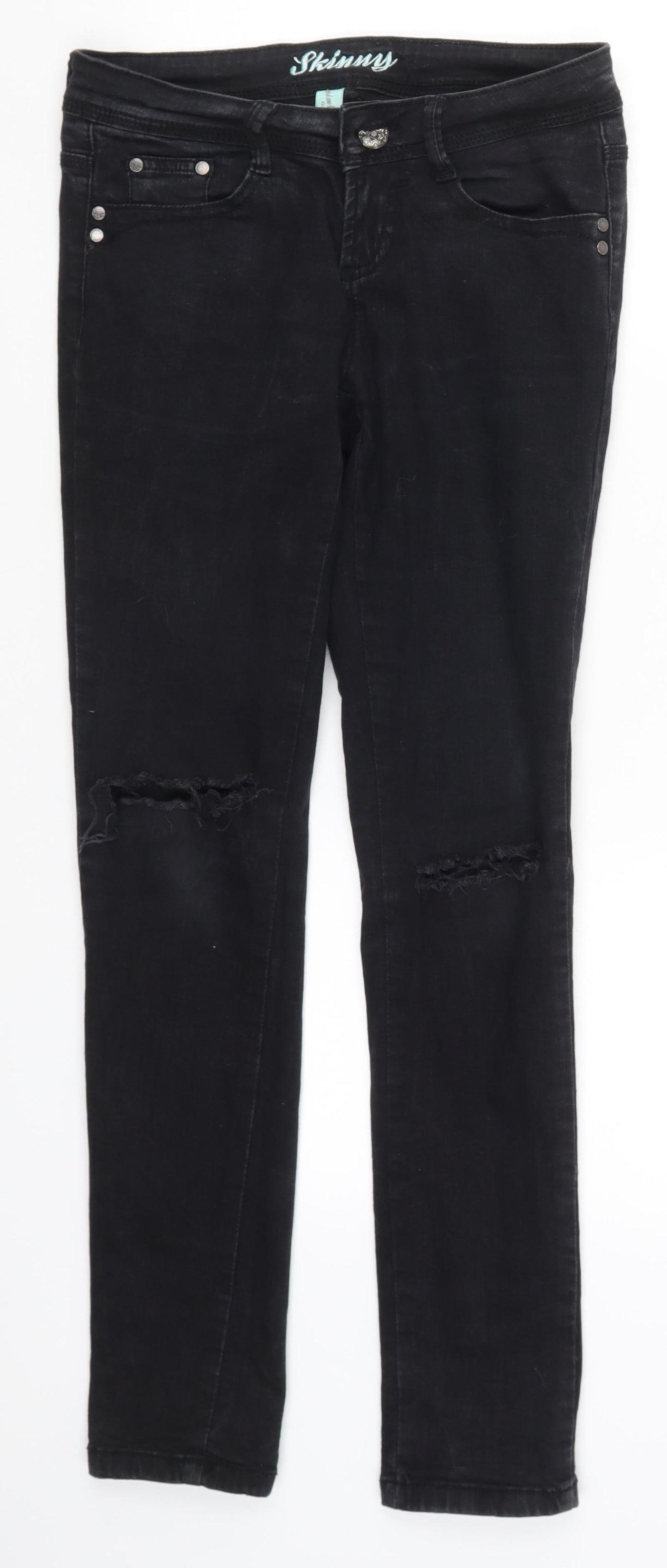 Denim Co Womens Black  Denim Skinny Jeans Size 8 L29 in
