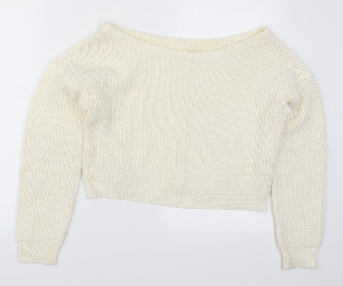 Womens UK Size S Missguided Ivory Pullover Jumper