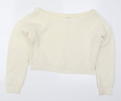 Womens UK Size S Missguided Ivory Pullover Jumper