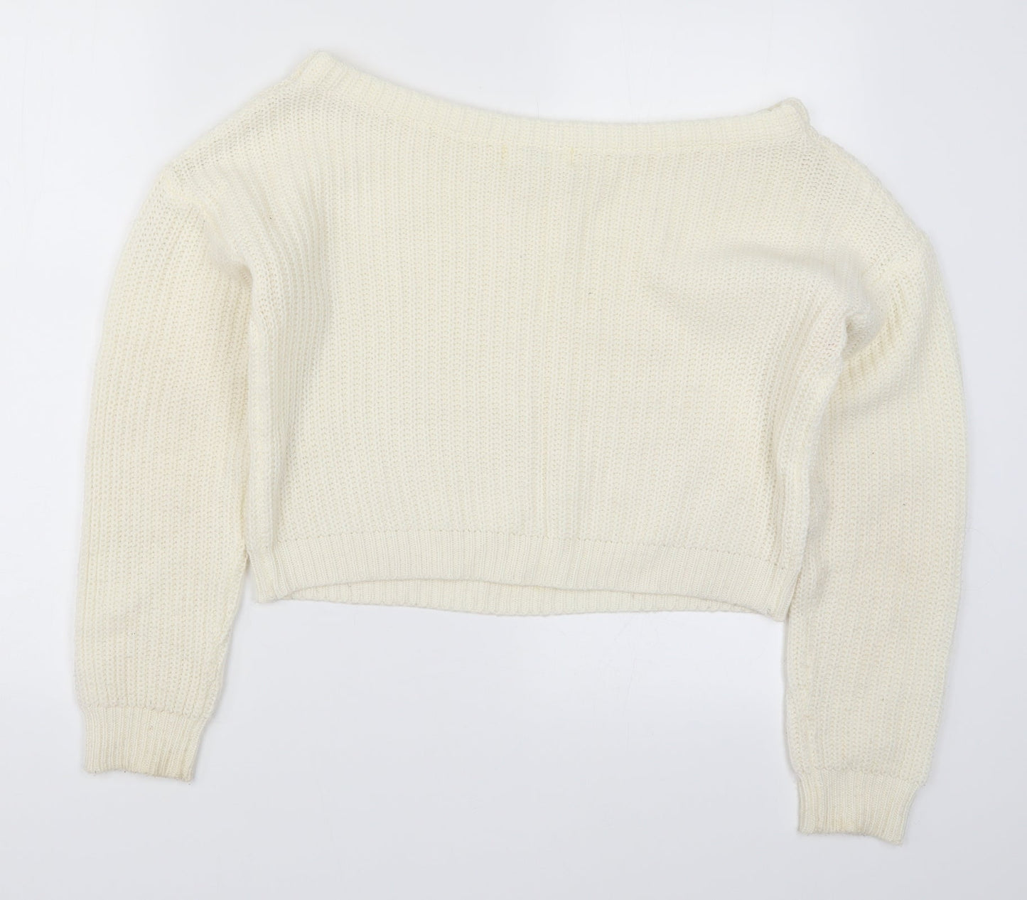 Womens UK Size S Missguided Ivory Pullover Jumper
