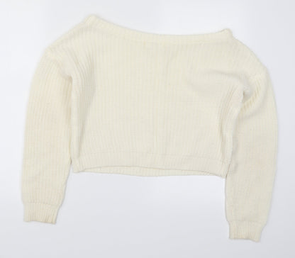 Womens UK Size S Missguided Ivory Pullover Jumper
