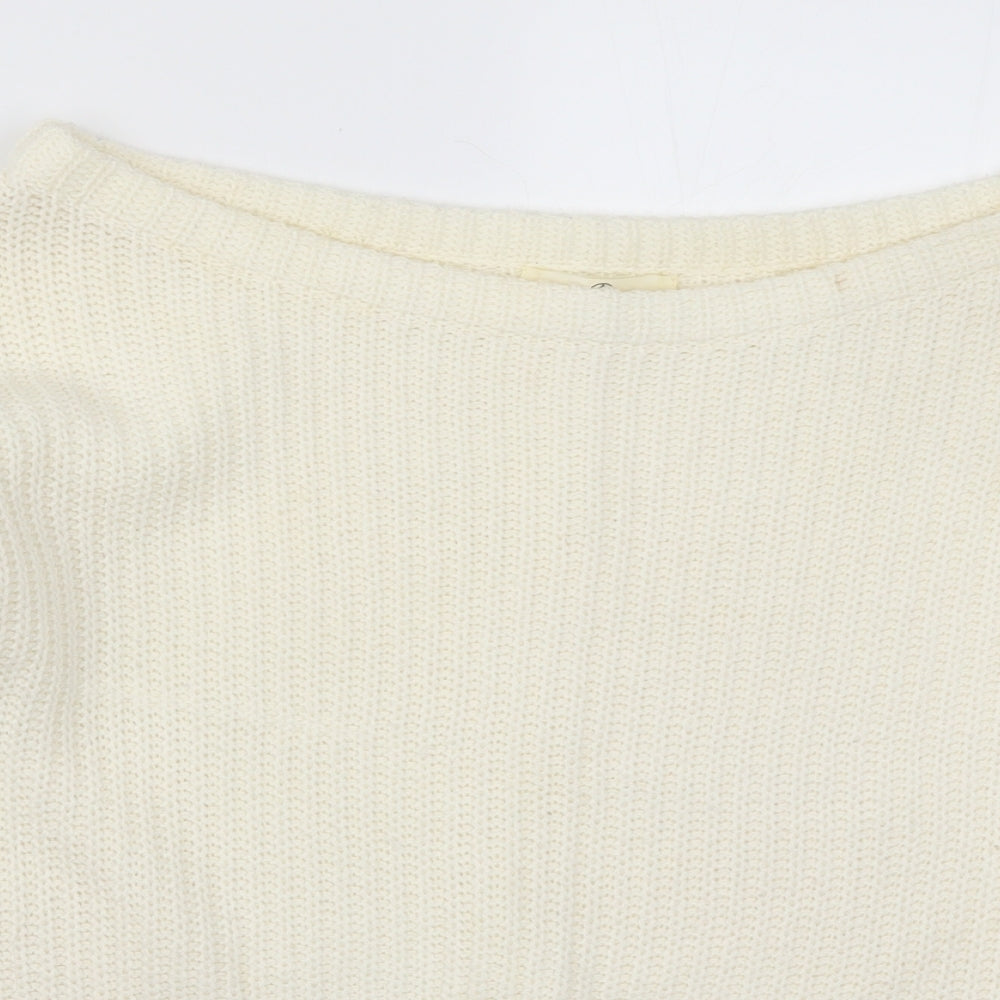 Womens UK Size S Missguided Ivory Pullover Jumper