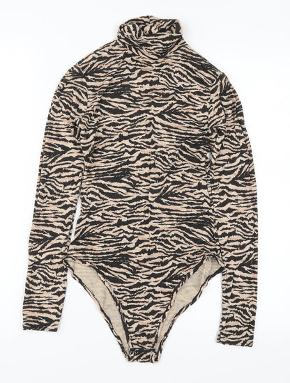 I SAW IT FIRST Womens Brown Animal Print  Bodysuit One-Piece Size 6
