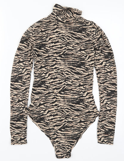 I SAW IT FIRST Womens Brown Animal Print  Bodysuit One-Piece Size 6