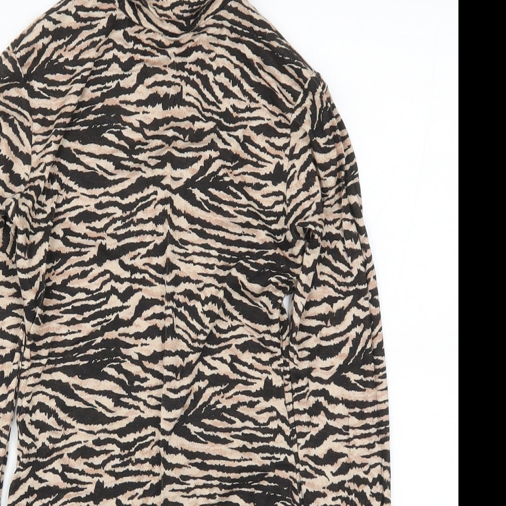 I SAW IT FIRST Womens Brown Animal Print  Bodysuit One-Piece Size 6