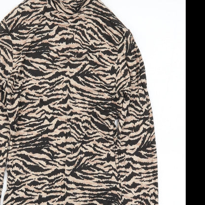 I SAW IT FIRST Womens Brown Animal Print  Bodysuit One-Piece Size 6