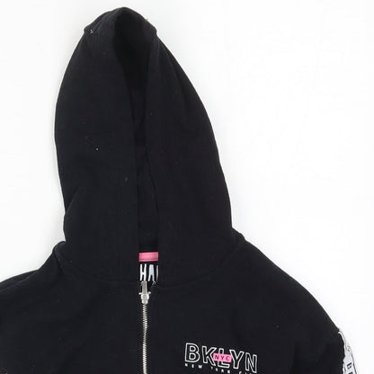 H&M Girls Black Colourblock  Pullover Hoodie Size 4-5 Years  - Brooklyn New York