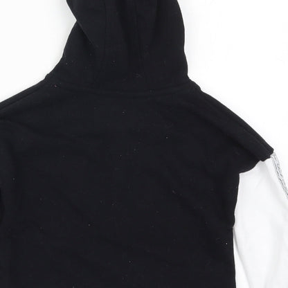 H&M Girls Black Colourblock  Pullover Hoodie Size 4-5 Years  - Brooklyn New York