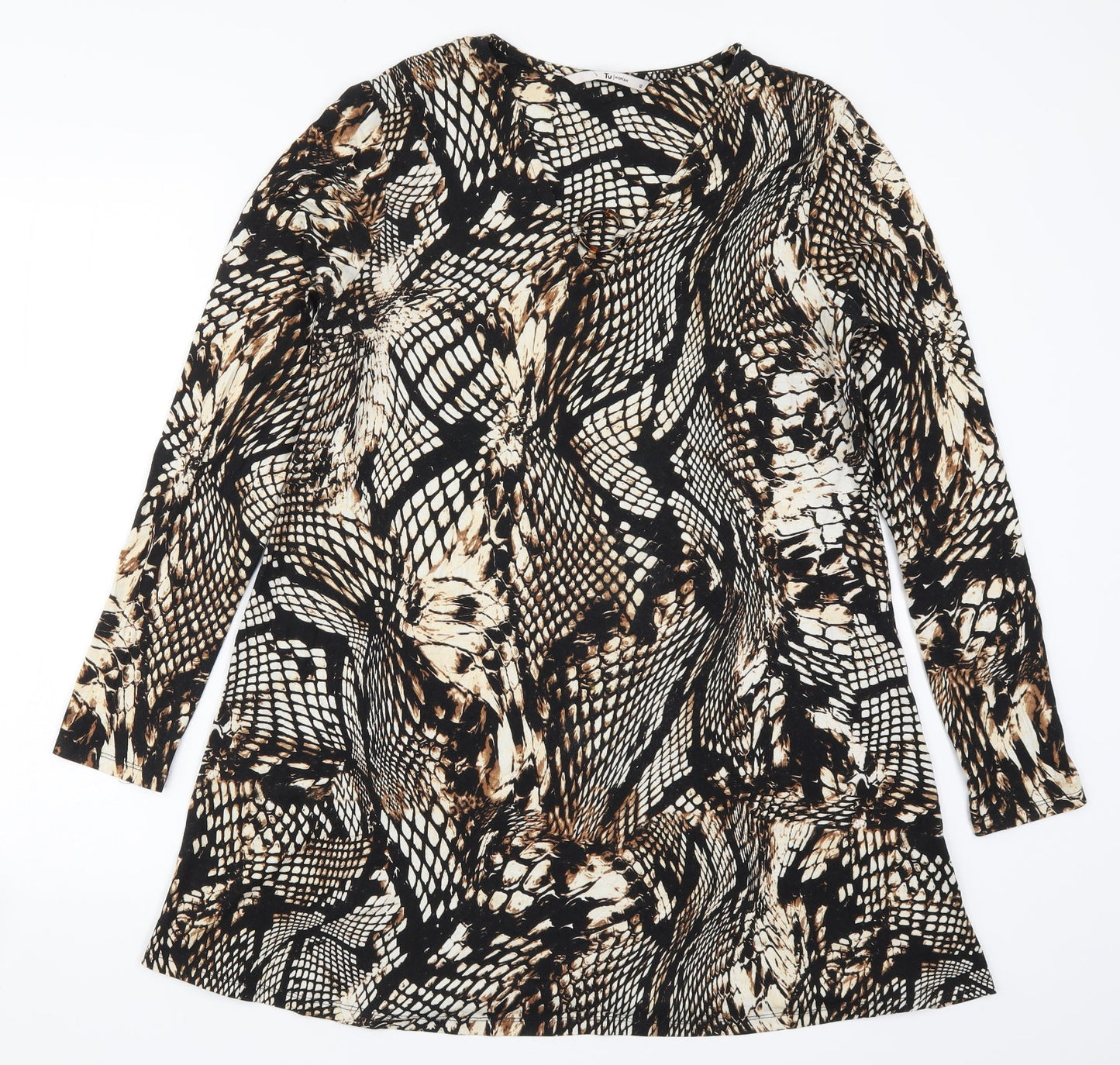 TU Womens Brown Animal Print  A-Line  Size 12