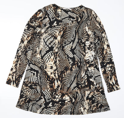 TU Womens Brown Animal Print  A-Line  Size 12
