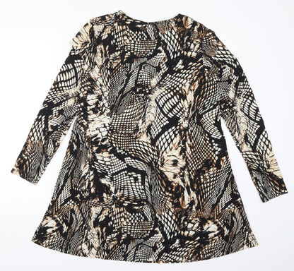 TU Womens Brown Animal Print  A-Line  Size 12