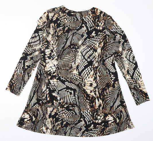TU Womens Brown Animal Print  A-Line  Size 12