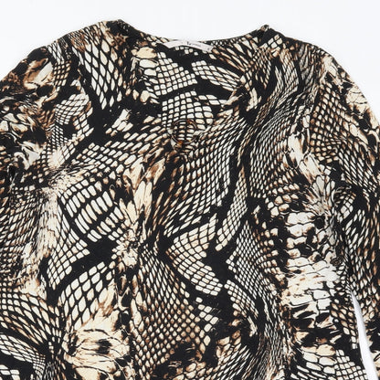 TU Womens Brown Animal Print  A-Line  Size 12