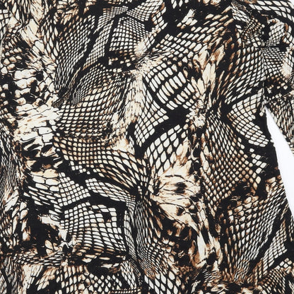 TU Womens Brown Animal Print  A-Line  Size 12