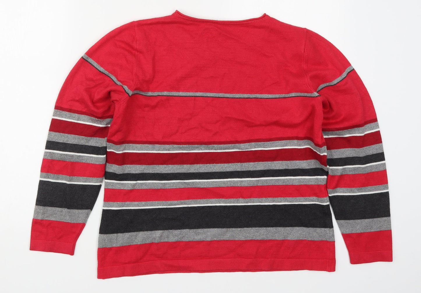Robal Womens Red Striped  Pullover Jumper Size 16