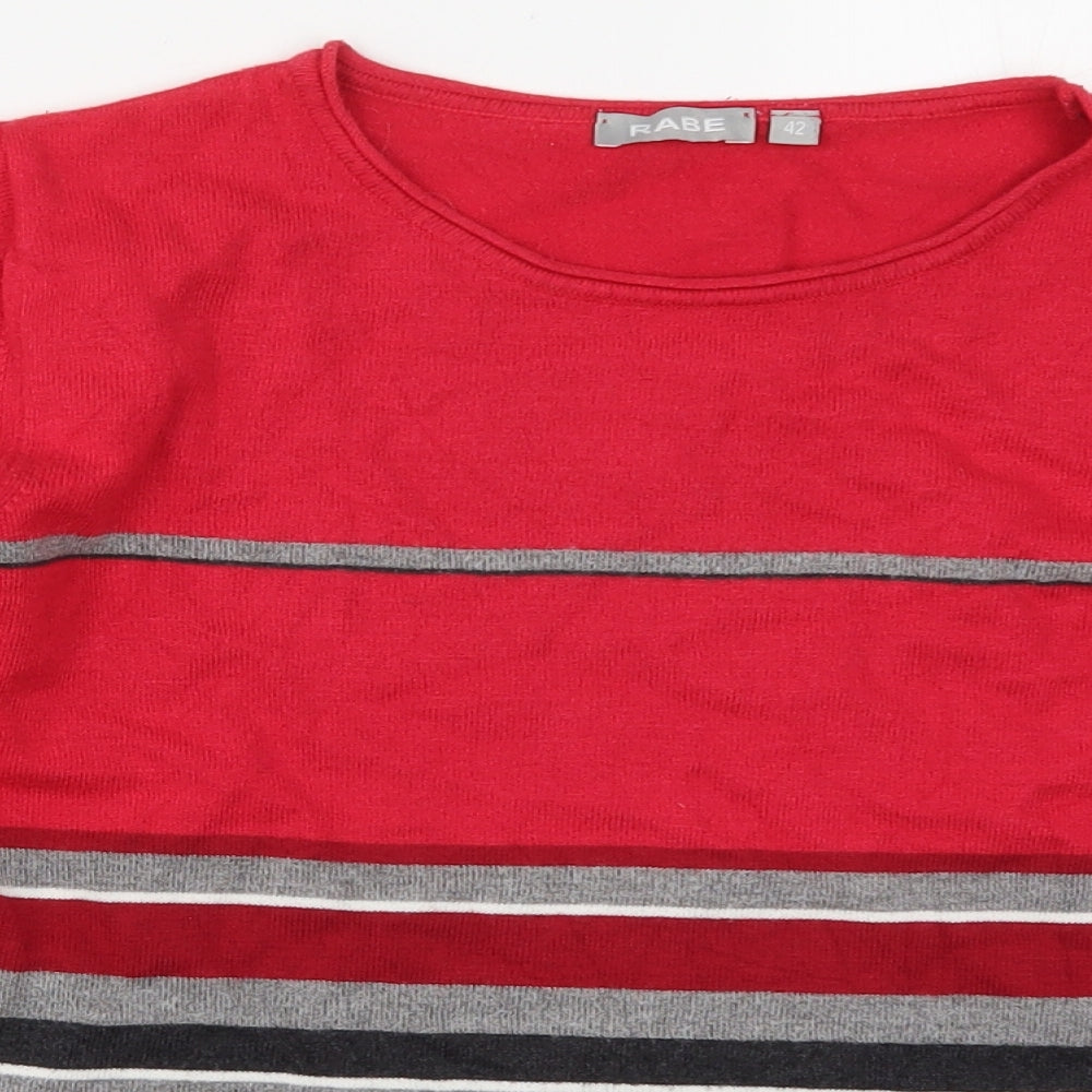 Robal Womens Red Striped  Pullover Jumper Size 16
