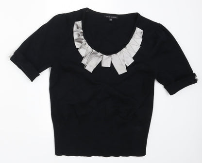 David Emanuel Womens Black  Knit Pullover Jumper Size 12