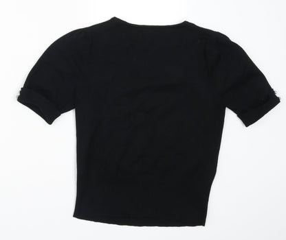 David Emanuel Womens Black  Knit Pullover Jumper Size 12