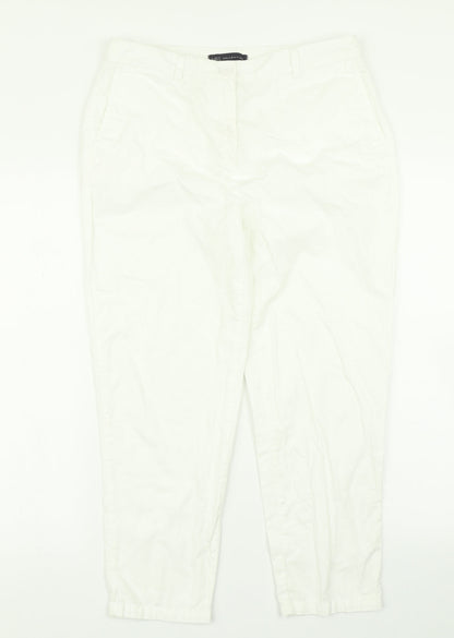 Womens UK Size 30 in M&S Collection Regular Fit Pedal Pusher White Trousers