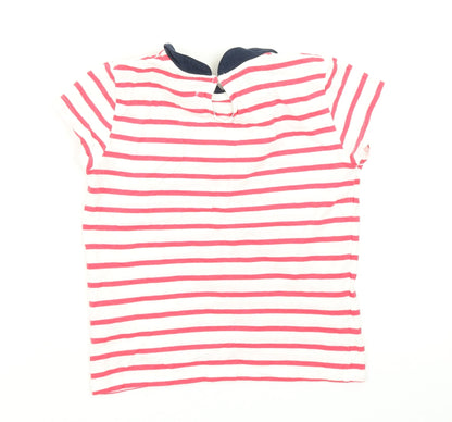 Girls Girls Red Striped  Basic T-Shirt Size 7 Years