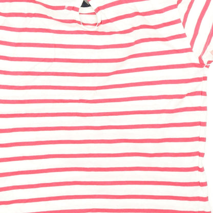 Girls Girls Red Striped  Basic T-Shirt Size 7 Years