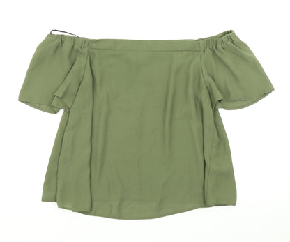 Womens UK Size 10 New Look Green Basic Blouse