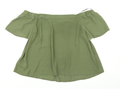 Womens UK Size 10 New Look Green Basic Blouse