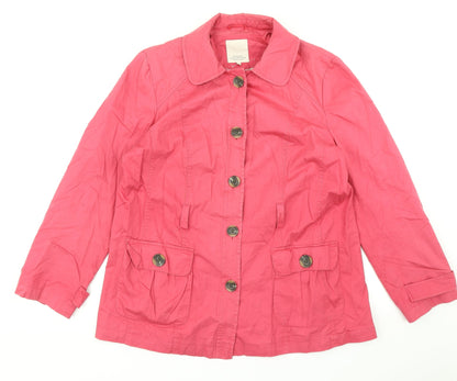 Casual Collection Womens Pink   Overcoat Coat Size 16