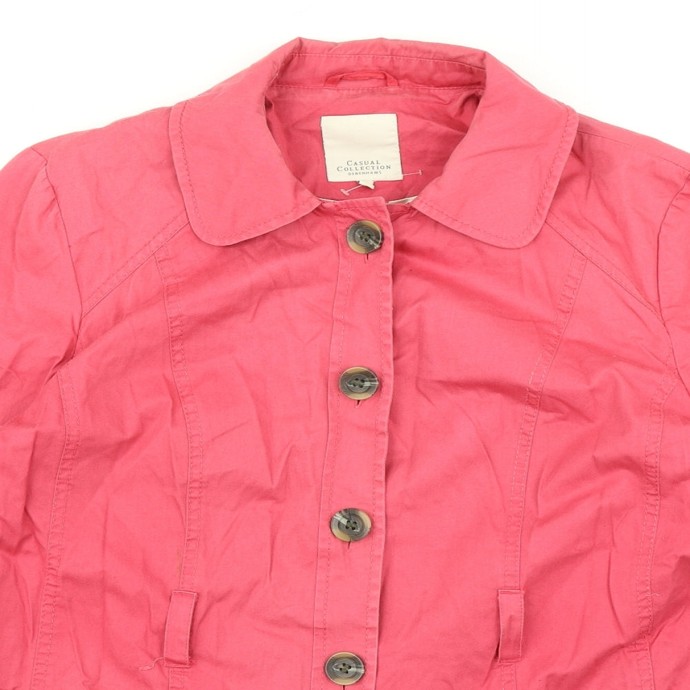 Casual Collection Womens Pink   Overcoat Coat Size 16