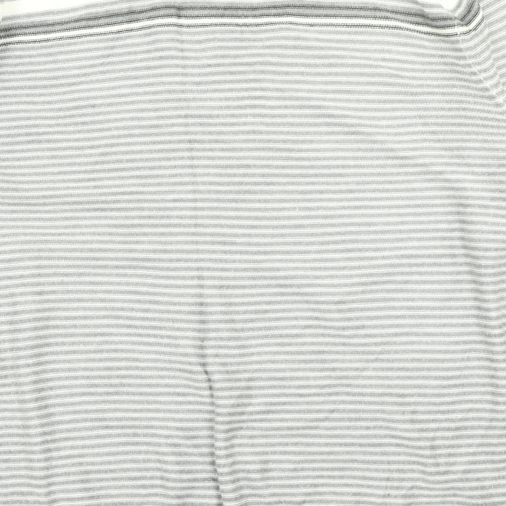 George Mens Grey Striped Knit Pullover Jumper Size L