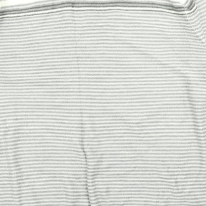George Mens Grey Striped Knit Pullover Jumper Size L