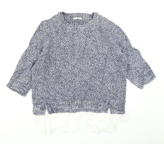 TU Womens Blue  Knit Pullover Jumper Size 14