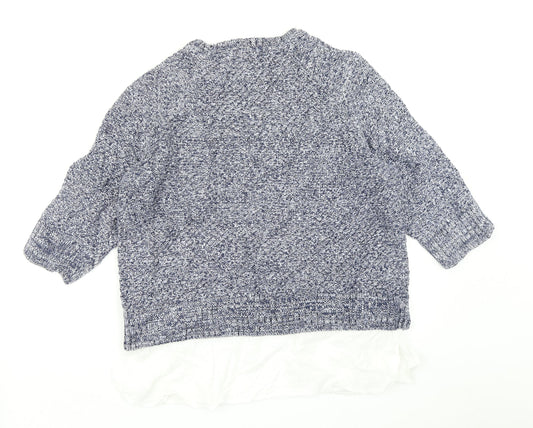 TU Womens Blue  Knit Pullover Jumper Size 14