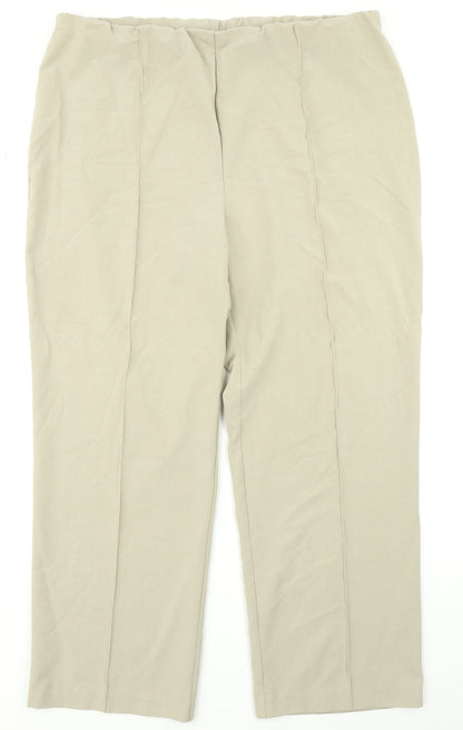 Womens UK Size 22 Isle Regular Fit  Beige Trousers