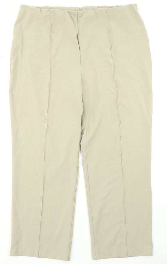 Womens UK Size 22 Isle Regular Fit  Beige Trousers