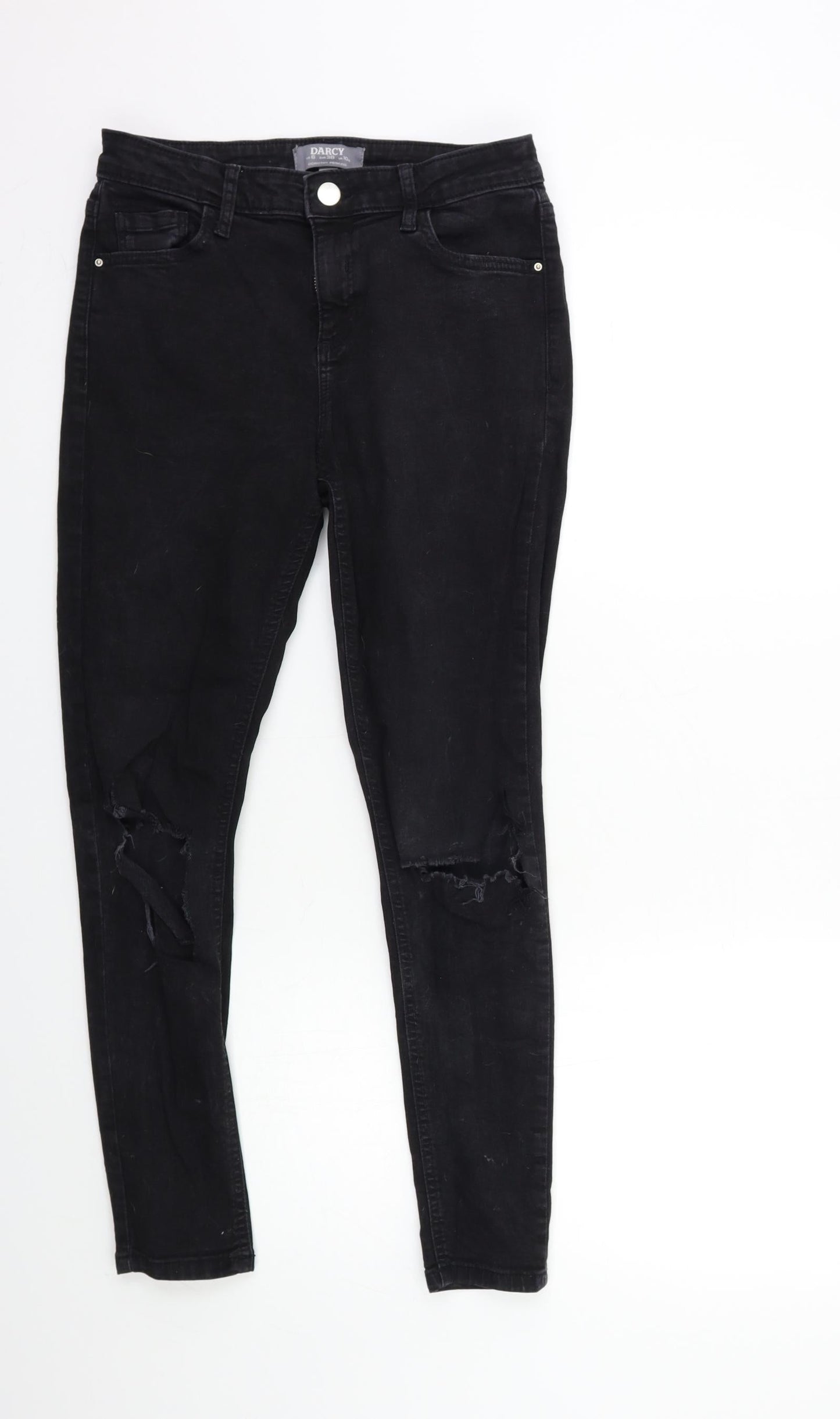 Dorothy Perkins Womens Black  Denim Skinny Jeans Size 10 L27 in