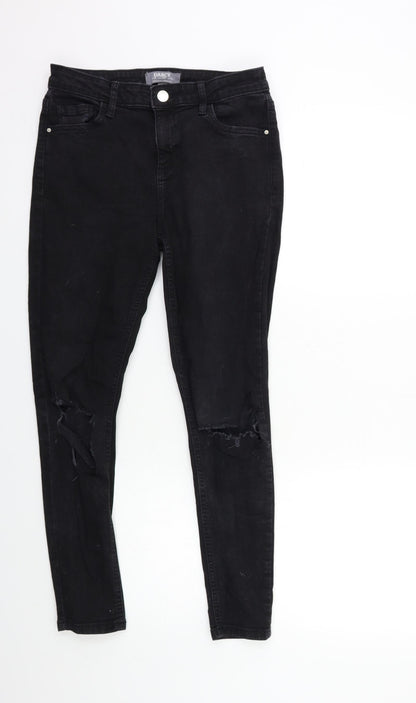 Dorothy Perkins Womens Black  Denim Skinny Jeans Size 10 L27 in