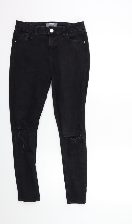 Dorothy Perkins Womens Black  Denim Skinny Jeans Size 10 L27 in