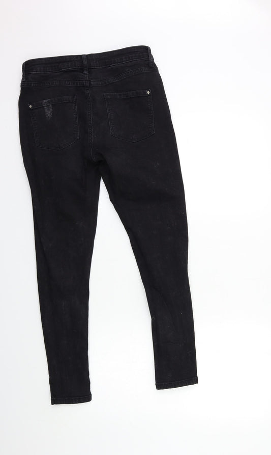 Dorothy Perkins Womens Black  Denim Skinny Jeans Size 10 L27 in