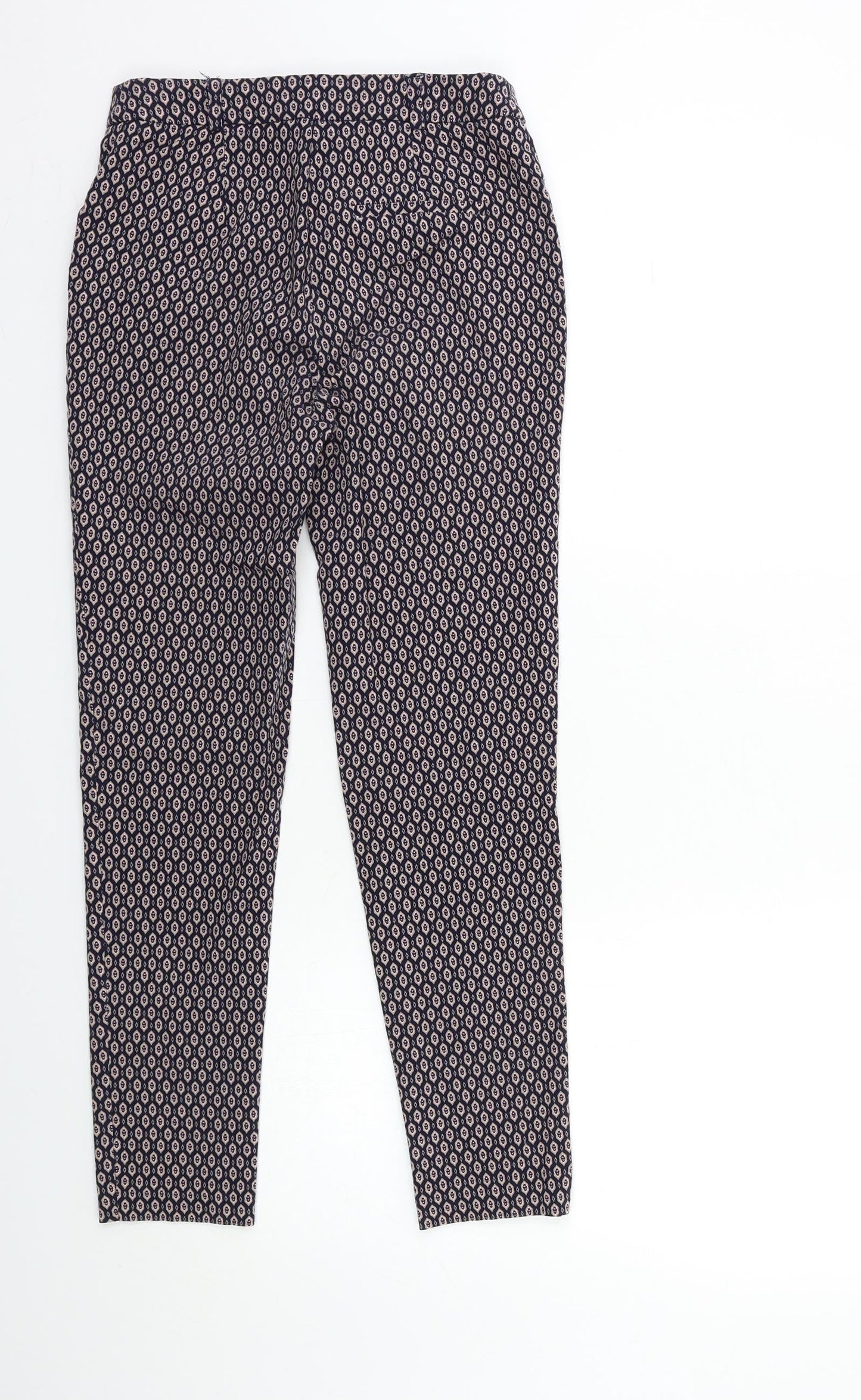 F&F Womens Blue Geometric  Trousers  Size 6 L25 in
