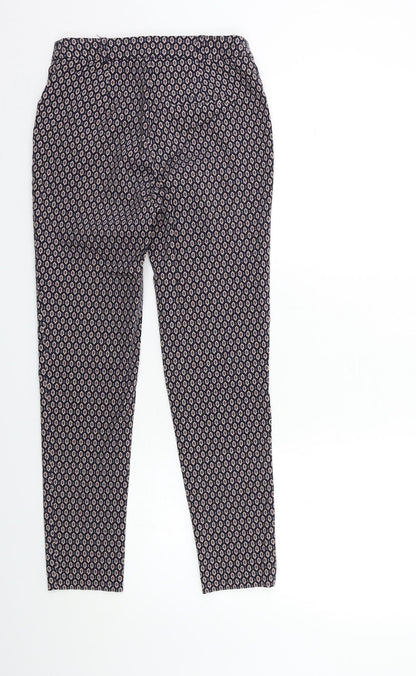 F&F Womens Blue Geometric  Trousers  Size 6 L25 in