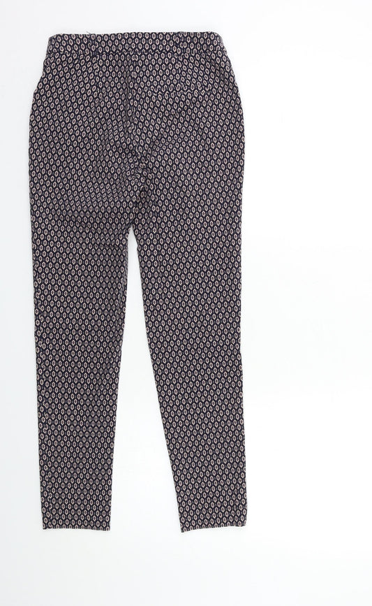 F&F Womens Blue Geometric  Trousers  Size 6 L25 in