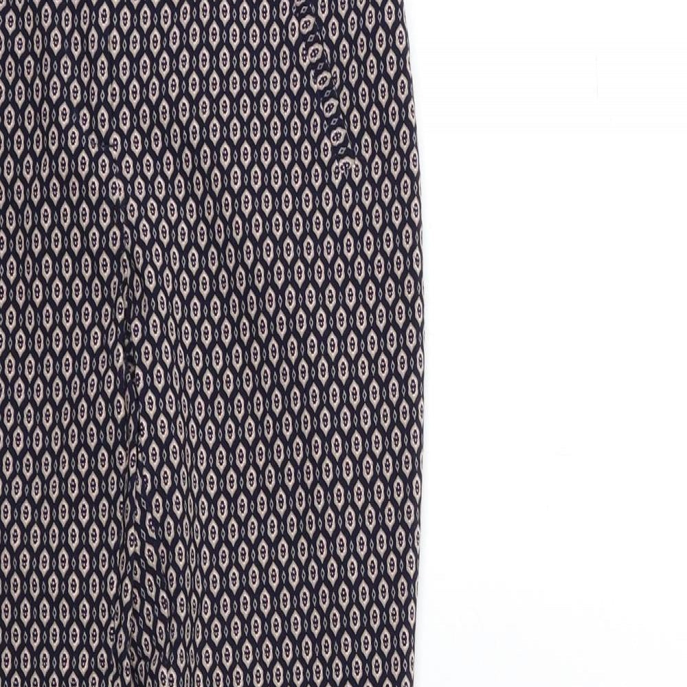 F&F Womens Blue Geometric  Trousers  Size 6 L25 in