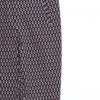 F&F Womens Blue Geometric  Trousers  Size 6 L25 in