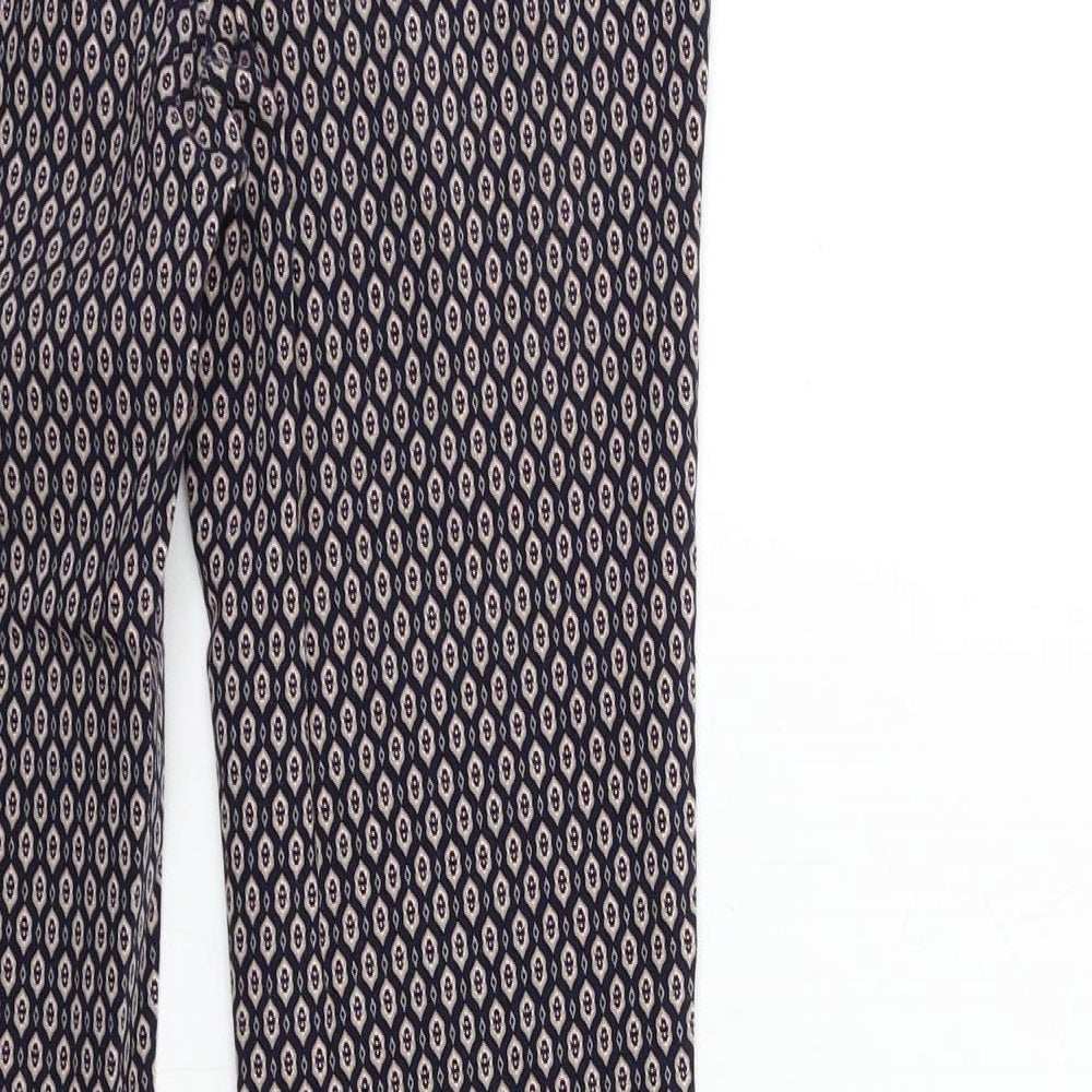 F&F Womens Blue Geometric  Trousers  Size 6 L25 in