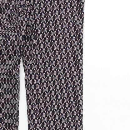 F&F Womens Blue Geometric  Trousers  Size 6 L25 in