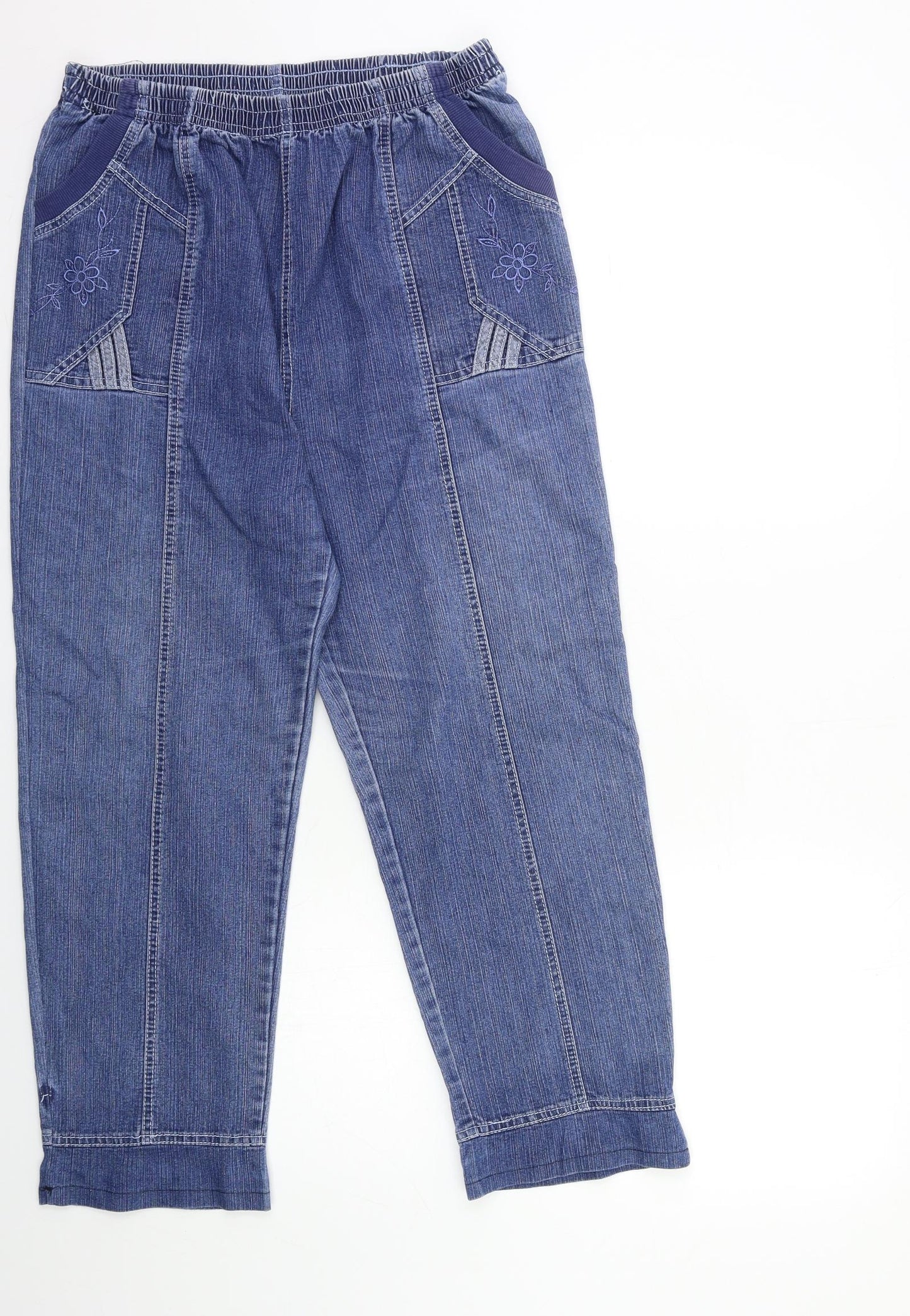 Womens UK Size 28 in Preworn Regular Fit Mom Blue Jeans