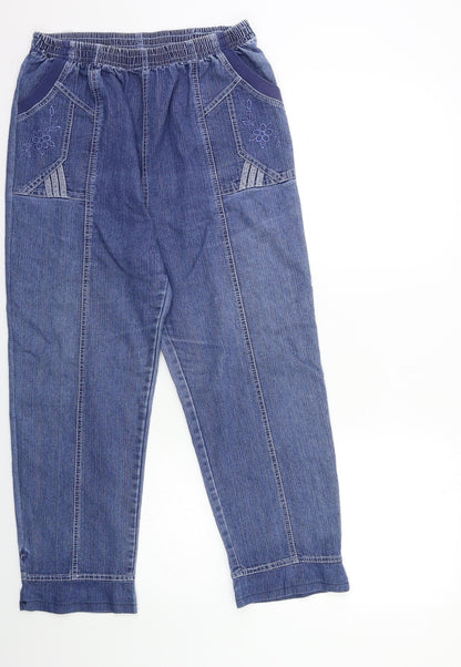 Womens UK Size 28 in Preworn Regular Fit Mom Blue Jeans